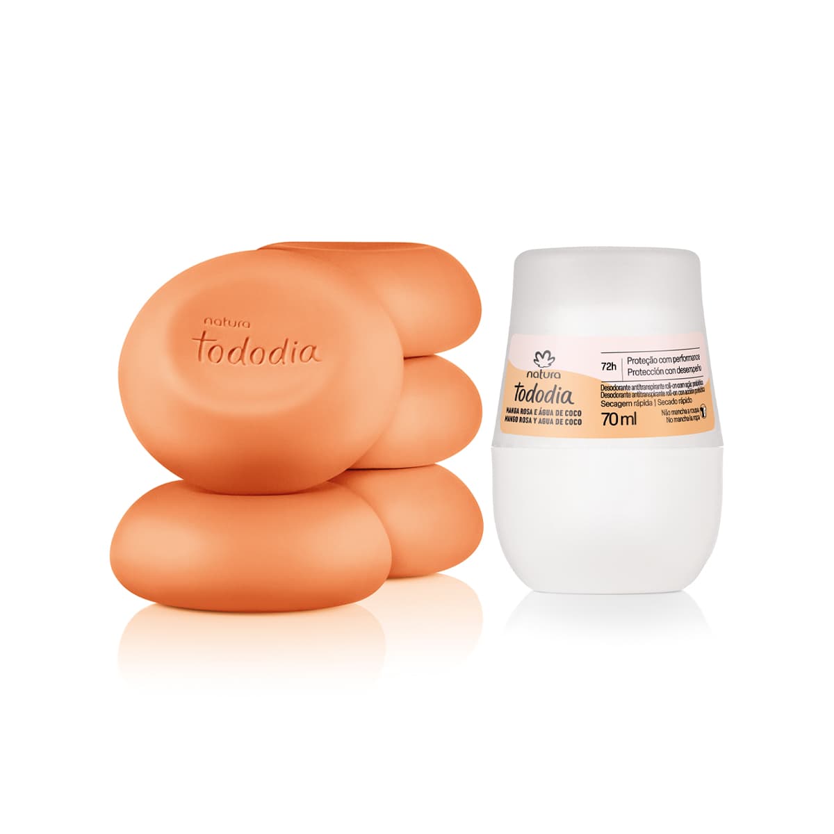 Kit Sabonete em Barra e Roll-on Tododia Manga Rosa e Água de Coco